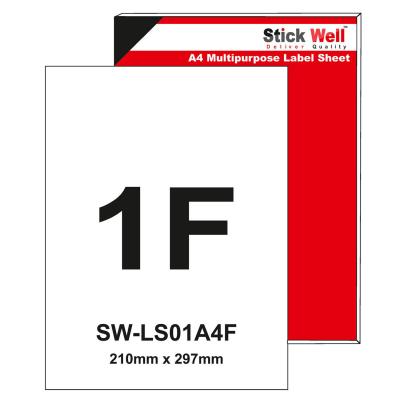 SHIPPING LABEL 210mm X 297mm FULL SIZE A4 LABEL SHEET
