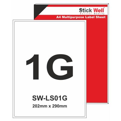 SHIPPING LABEL 202mm X 290mm SIZE FULL A4 SHEET