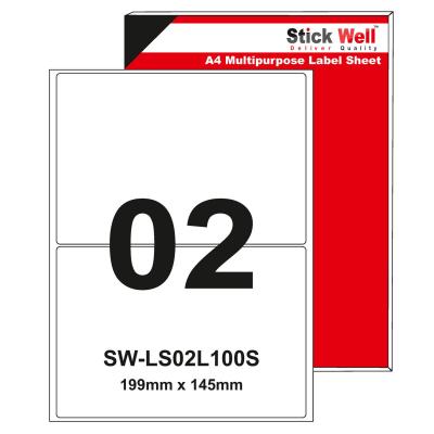 A4 LABEL SHEET SHIPING LABELS , ( 199mm X 145mm ) 2 LABELS PER SHEET