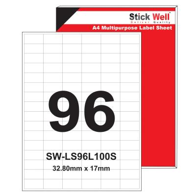 PRODUCT LABELS  32.8mm X 17mm  SIZES 96 LABEL PER SHEET