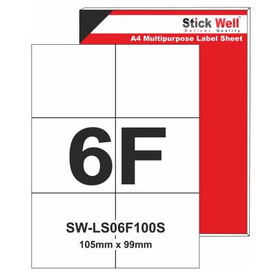 A4 LABEL SHEET SHIPPING LABELS   FULL CUTT 6 LABEL  PER SHEET 100 SHEET PACKING