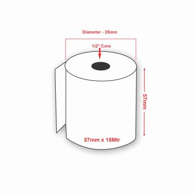 57mm x 15Mtr Thermal Paper POS Rolls for Petrol Pump & Swipe Mac
