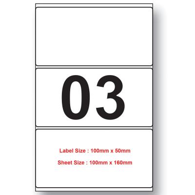 100mm x 50mm Size 03 Labels Per Sheet 100 sheet packing