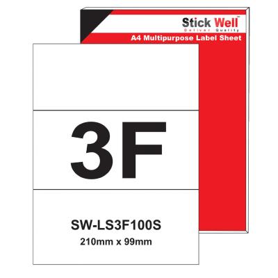 SHIPPING LABEL A4 SHEET  3 LABSL PER SHEET 100 SHEET PACKING