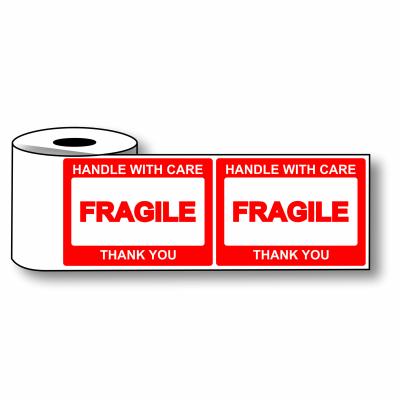 PRE-PRINTED LABEL (100mm x 150mm) FRAGILE LABELS 250 LABELS ROLL